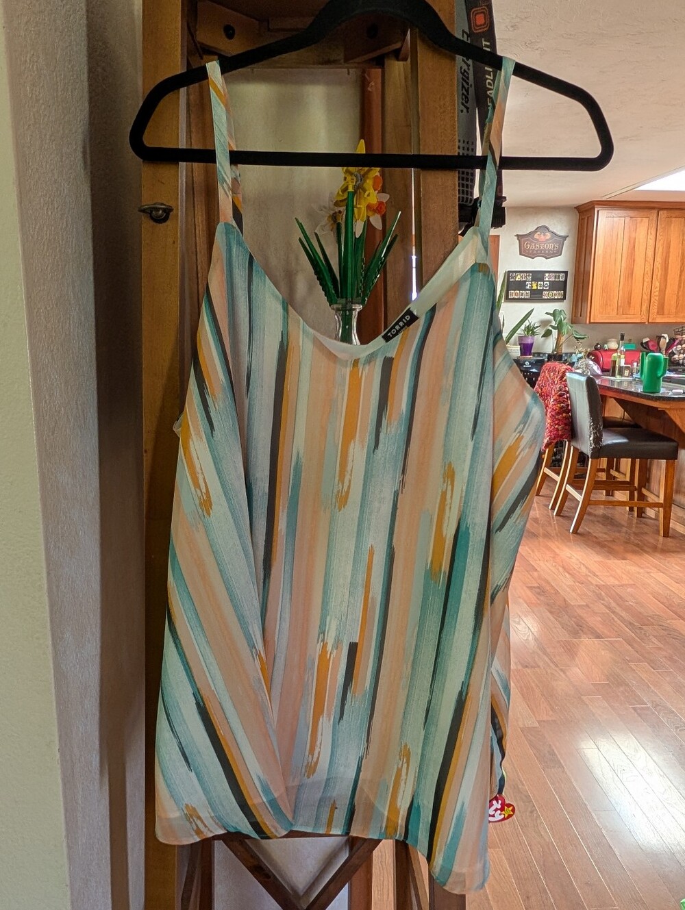 Torrid Sophie Swing Chiffon Cami Blue Orange